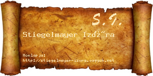 Stiegelmayer Izóra névjegykártya
